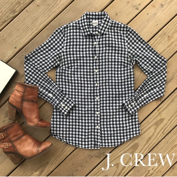 J. Crew Tops - J. Crew Factory Perfect Shirt in Gingham Plaid